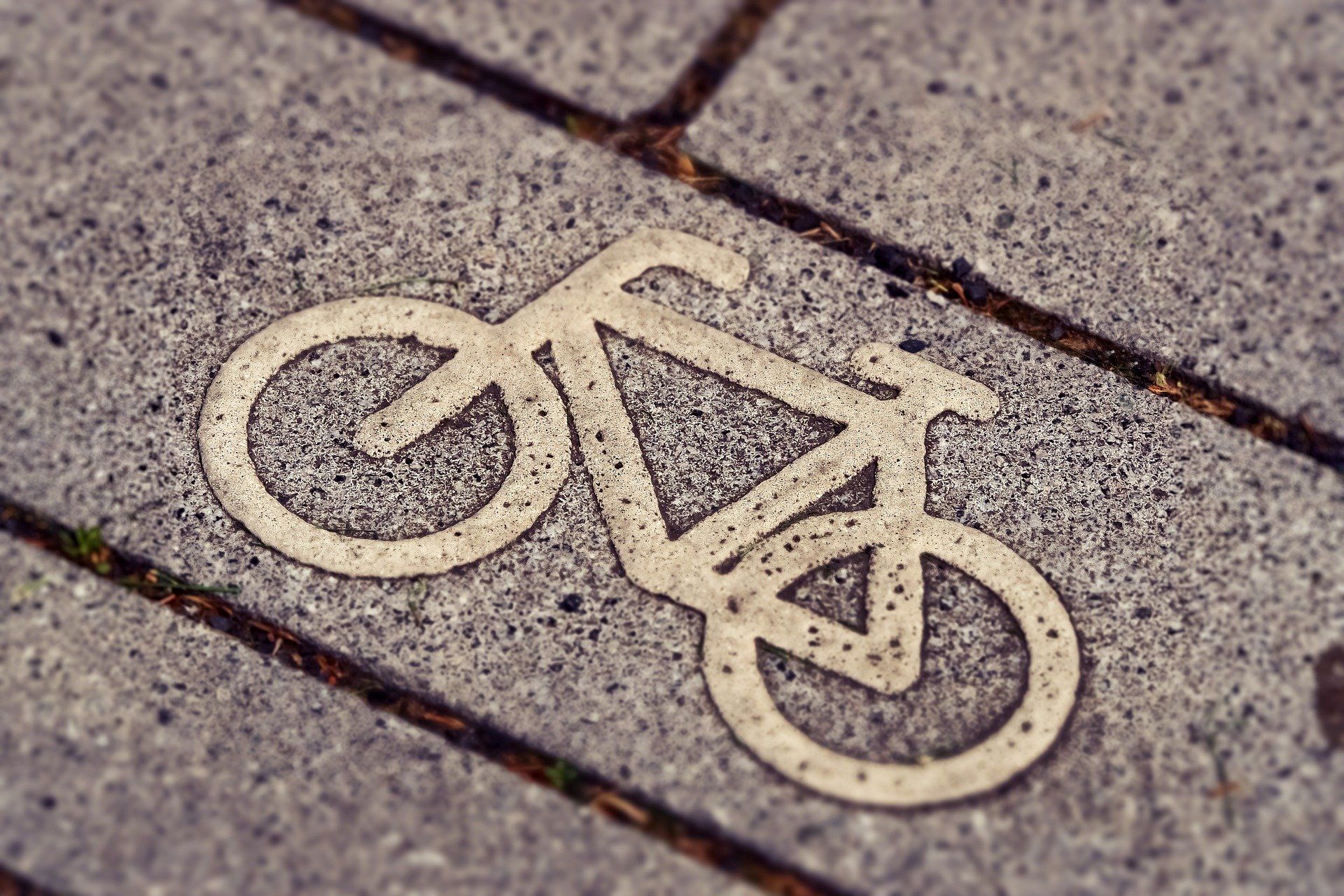 
                Bild eines Fahrrdsymbols auf einem gepflasterten Radweg
            