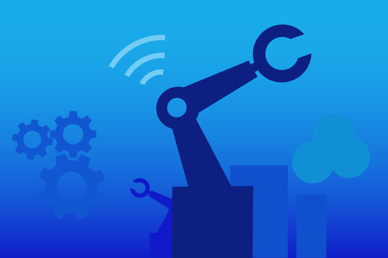 Industrie 4.0 Grafik Zukunft mit Elektrotechnik 
                Industrie 4.0 Grafik Zukunft mit Elektrotechnik