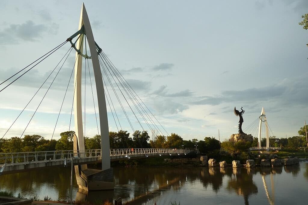 Wichita, Kansas view of the river and bridge