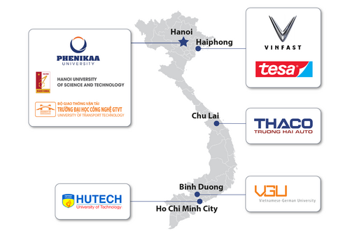 
                Mapof Vietnam showing the location of HaMoNee project partners
            